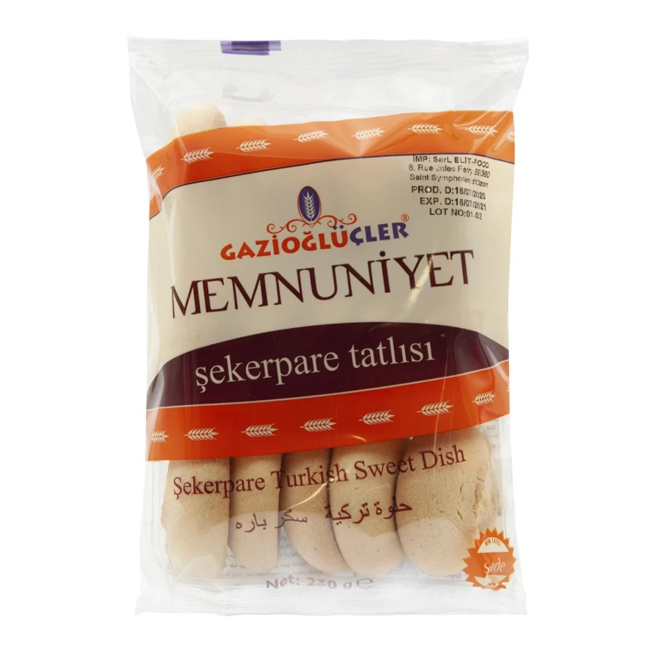 MEMNUNİYET SEKERPARE DESSERT  230 GR*16