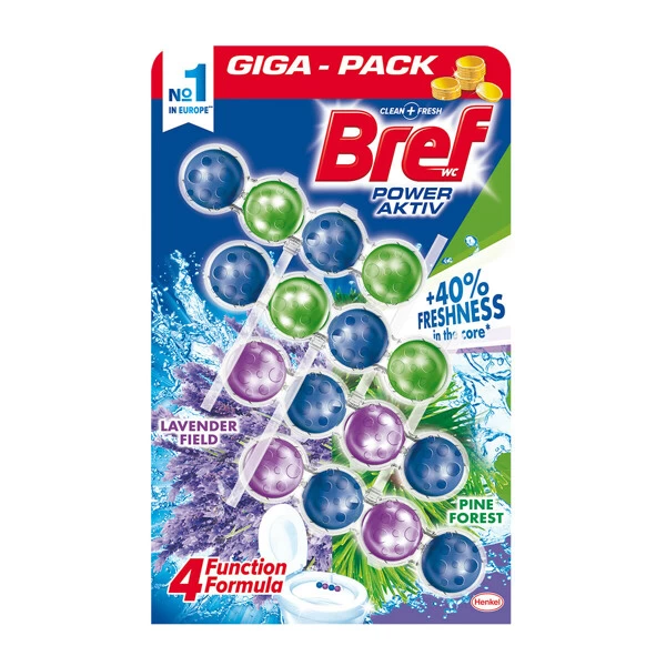 Bref Toilet Block Classic Power Active Mix Pine&Lavender Quattropack Mono